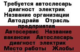 Требуется автослесарь, диагност, электрик › Название организации ­ Автодрайв › Отрасль предприятия ­ Автосервис › Название вакансии ­ Автослесарь, диагност, электрик › Место работы ­ Жлобы119 › Минимальный оклад ­ 30 000 › Максимальный оклад ­ 60 000 › Возраст от ­ 23 › Возраст до ­ 55 - Краснодарский край, Краснодар г. Работа » Вакансии   . Краснодарский край,Краснодар г.